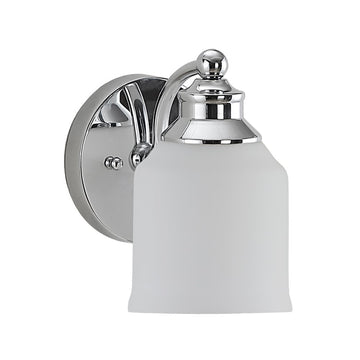 Lydia Iron/Frosted Glass Farmhouse Cottage LED Vanity Light - JONATHAN Y